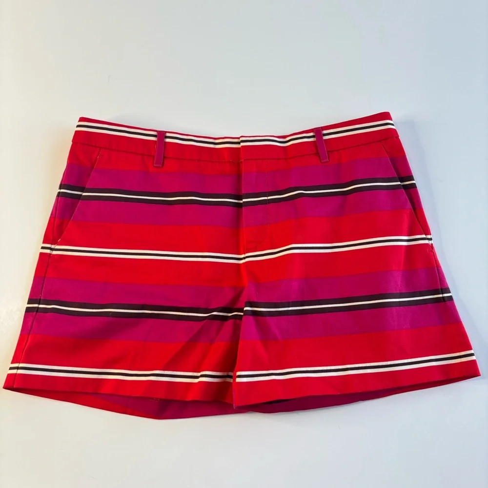 BN8 Banana Republic Red Striped Dressy Short High-rise Women's Size 8 A-line‎